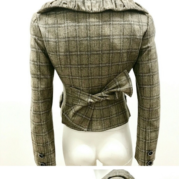 Nanette Lepore Plaid Bow Blazer - Picture 3 of 4